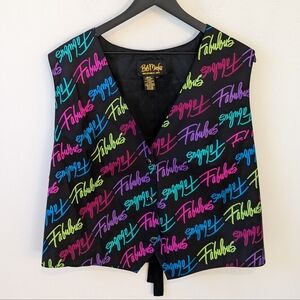 Vintage Bob Mackie Wearable Art RARE 100% Silk Multicolor "Fabulous" Vest 2X